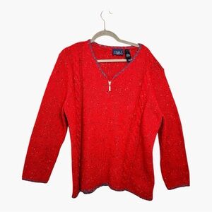Crazy Horse Vintage Red Heritage Knit Sweater Western Style Size 1 (XL)